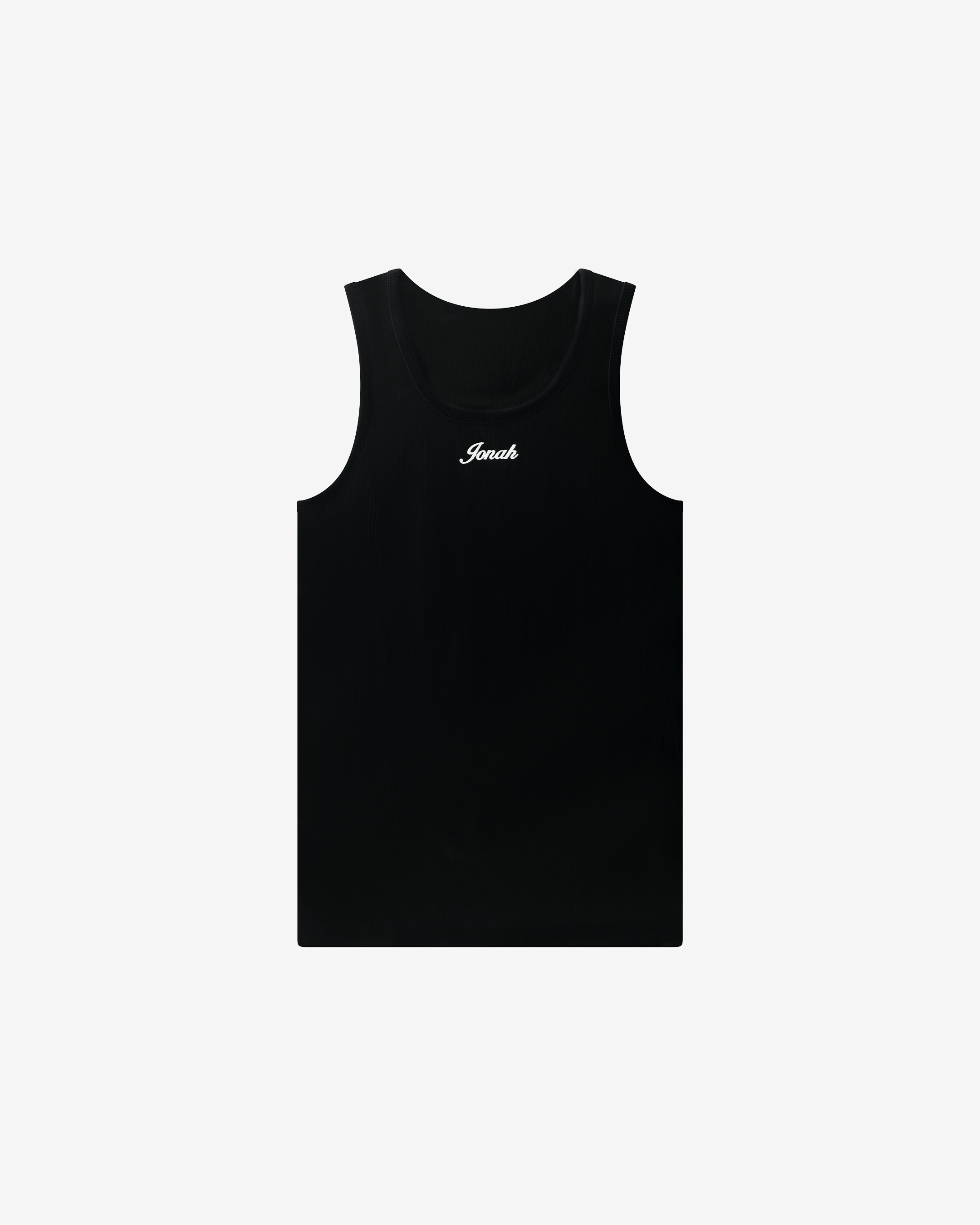Logo Ribbed Tank (Black)