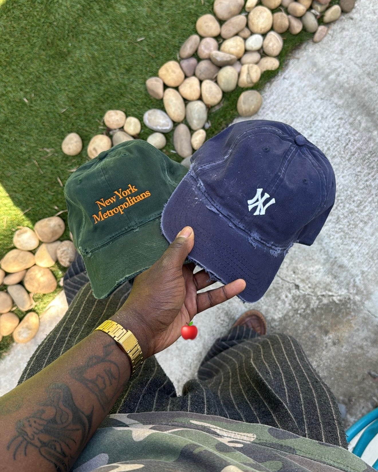 Distressed Downside Dad Cap