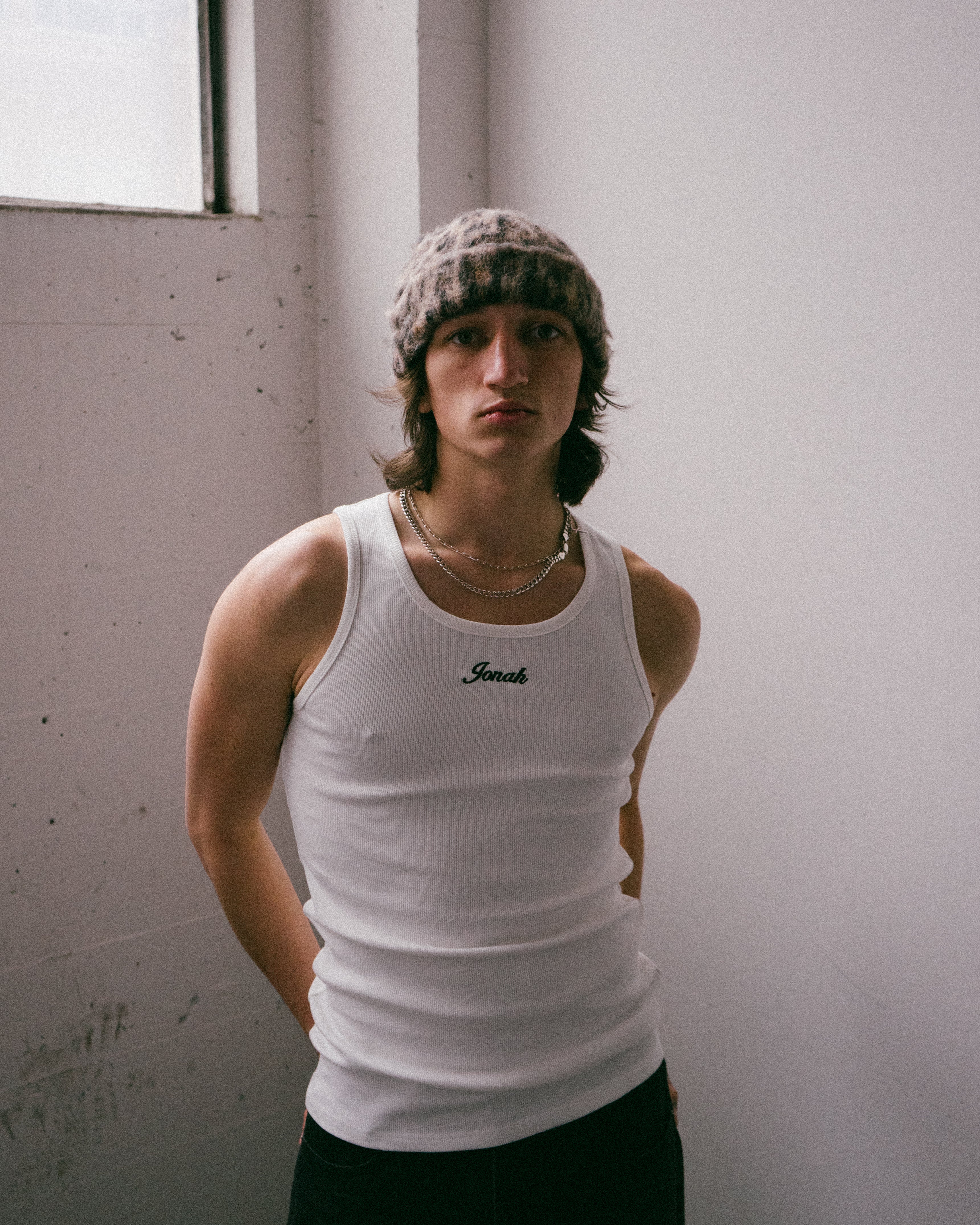 Logo Ribbed Tank (White)