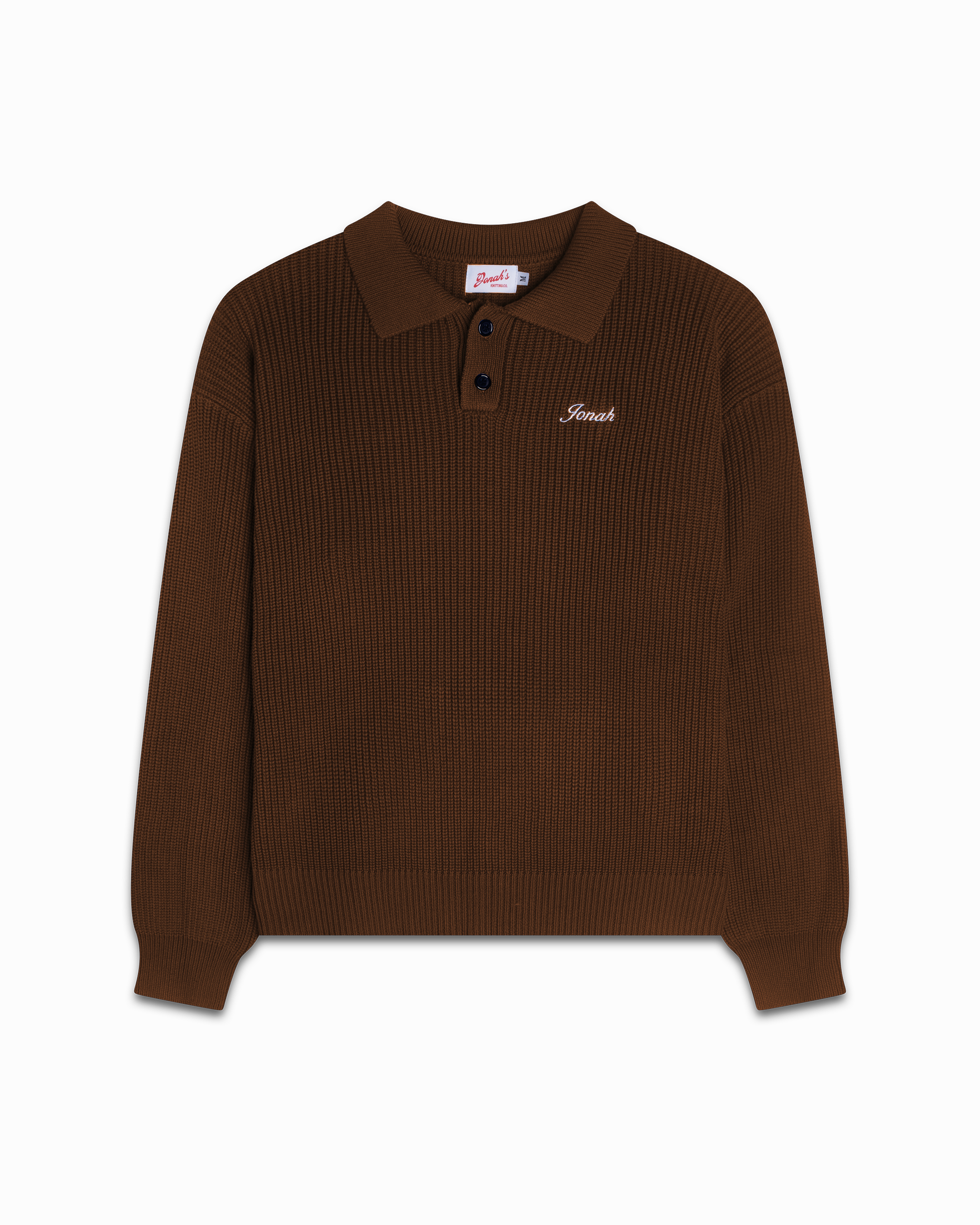 FISHERMAN KNIT POLO (CHOCOLATE)