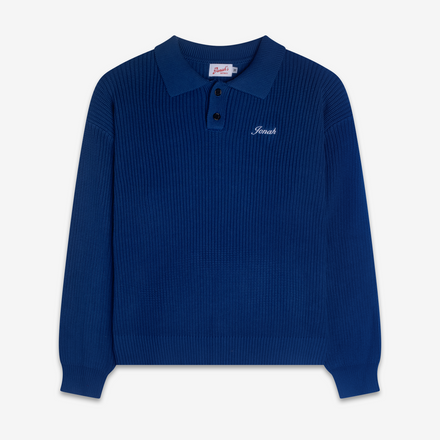 FISHERMAN KNIT POLO (COBALT)