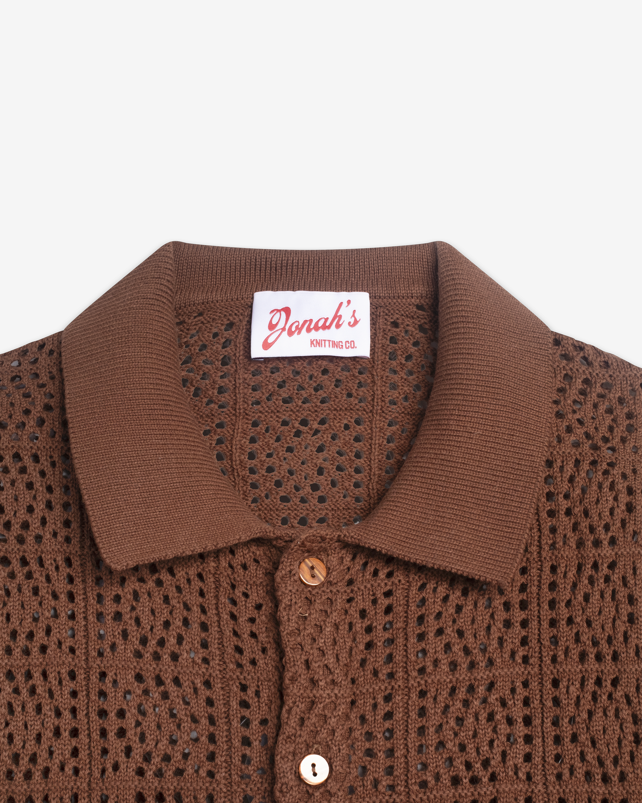 IBITHA PAPI CROCHET BUTTON UP (BROWN)