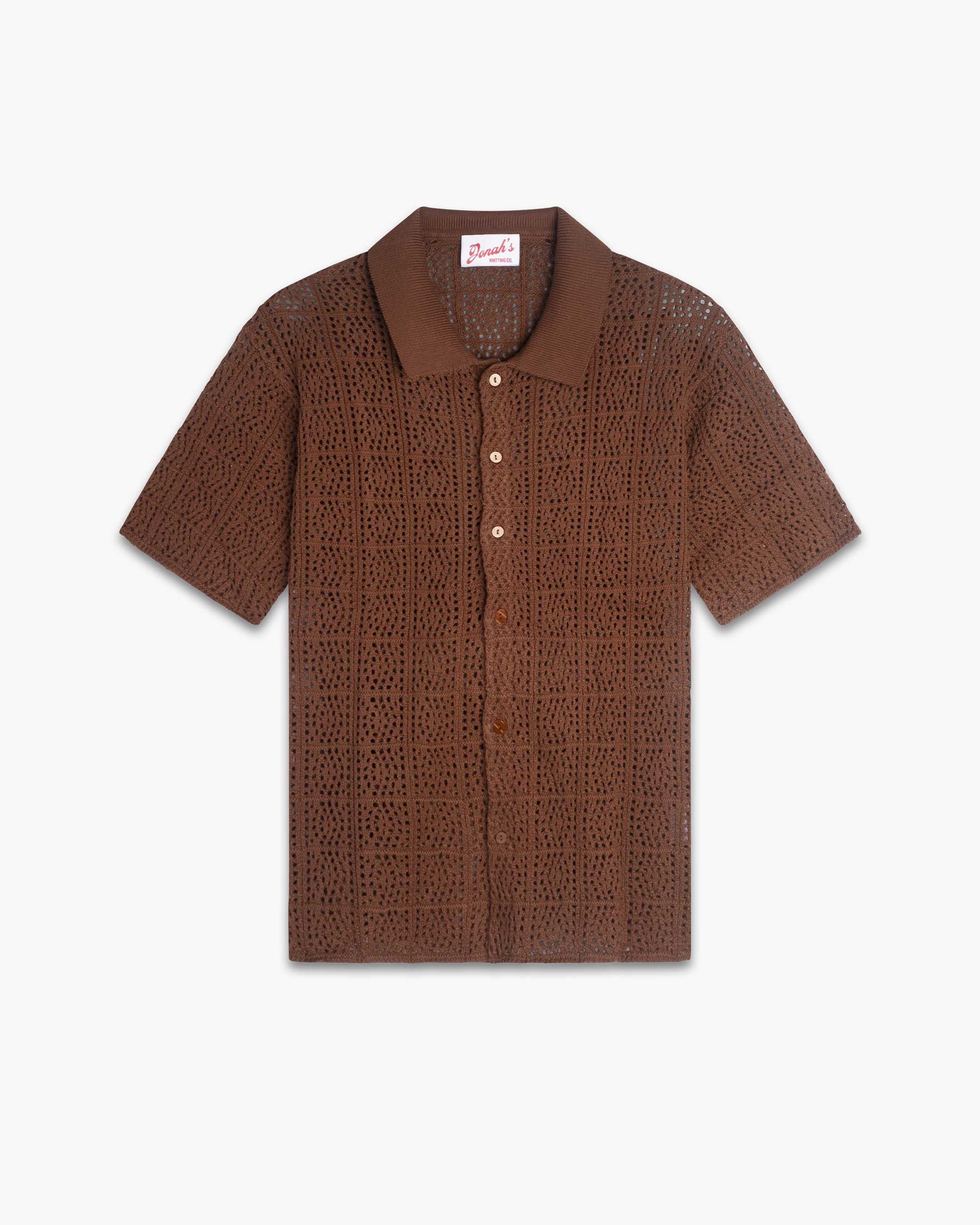 IBITHA PAPI CROCHET BUTTON UP (BROWN)