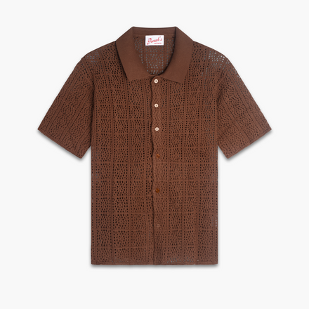 IBITHA PAPI CROCHET BUTTON UP (BROWN)