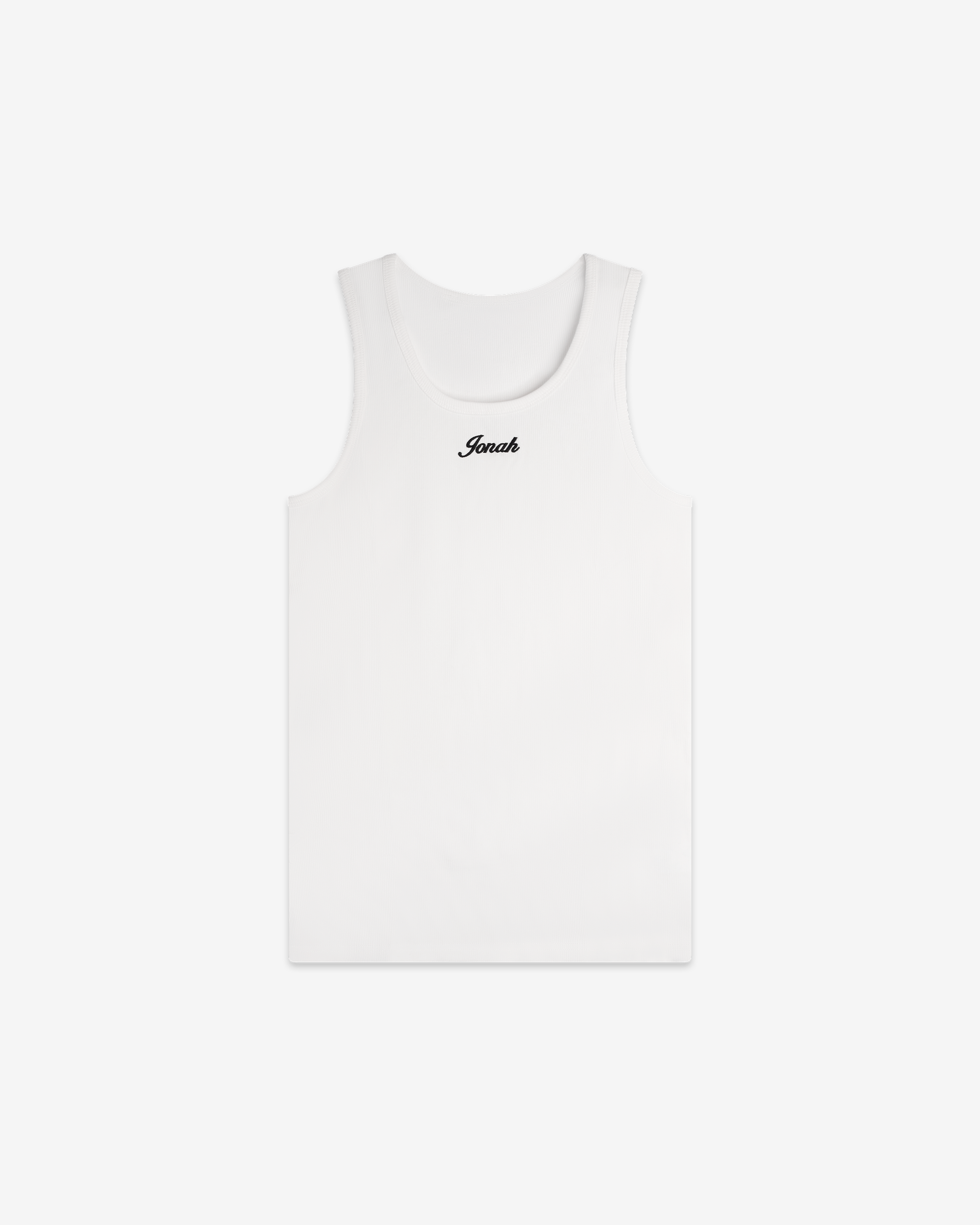 Logo Ribbed Tank (White)