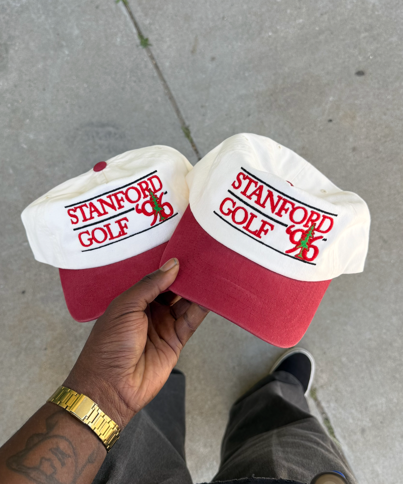 Stanford Golf 96 Cap (Natural/Red)